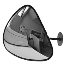 Зеркало для помещений купольное четверть сферы 600мм с кронштейном к стене